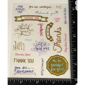 Molly & Rex Metallic Thank You Stickers 40 PC Multicolor Foil AWESOME AMAZING